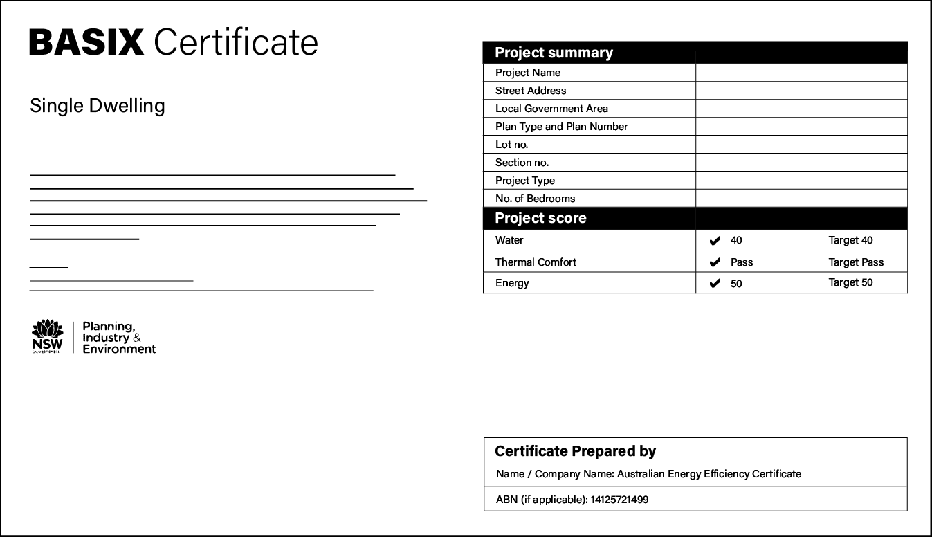 Basix Certificate